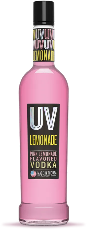 U V Pink Lemonade Flavored Vodka Bottle PNG image