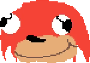 Ugandan Knuckles Pixel Art PNG image