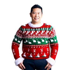 Ugly Christmas Sweater Pattern PNG 06122024