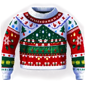 Ugly Christmas Sweater Pattern PNG 64