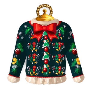 Ugly Christmas Sweater With Bells PNG Oty