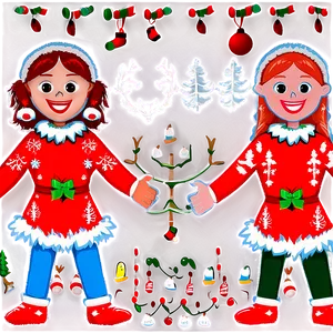 Ugly Christmas Sweater With Carolers Png 06122024 PNG image