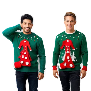 Ugly Christmas Sweater With Carolers Png Hmc PNG image