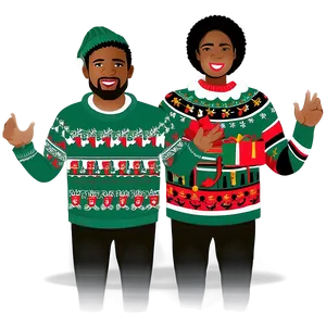 Ugly Christmas Sweater With Carolers PNG Jun83 PNG