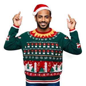 Ugly Christmas Sweater With Elves PNG 57