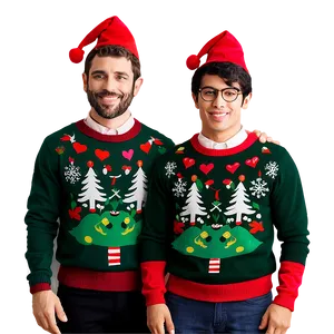 Ugly Christmas Sweater With Elves PNG Npv83 PNG