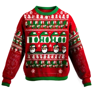Ugly Christmas Sweater With Ho Ho Ho PNG 4 PNG