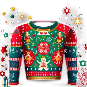 Ugly Christmas Sweater With Nutcracker Png Qgs2 PNG image