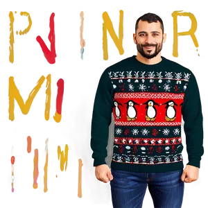 Ugly Christmas Sweater With Penguins Png 93 PNG image