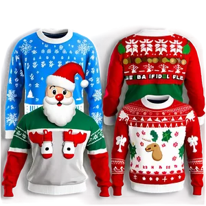 Ugly Christmas Sweater With Slogans PNG Krt