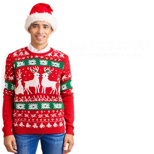 Ugly Christmas Sweater With Slogans PNG Mau58 PNG