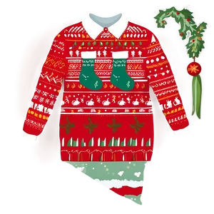 Ugly Christmas Sweater With Stockings PNG Bwq