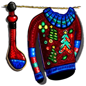 Ugly Christmas Sweater With Stockings Png Wgn86 PNG image