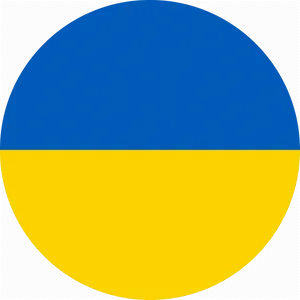 Ukraine Flag Circular Graphic PNG image