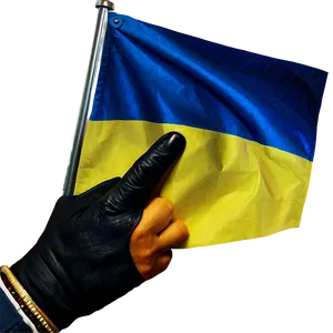 Ukraine Flag In Hand PNG 72