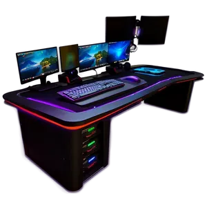 Ultimate Gaming Desk Setup PNG 06212024