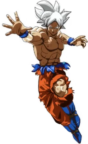 Ultra Instinct Goku Action Pose PNG image