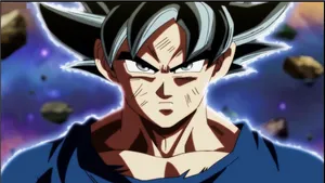 Ultra Instinct Goku Intense Stare PNG image