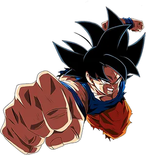 Ultra Instinct Goku Power Punch PNG image