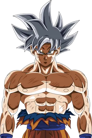 Ultra Instinct Goku Power Stance PNG image