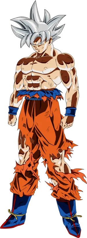 Ultra Instinct Goku Standing Pose PNG image