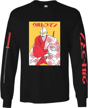 Ultraman Samurai Long Sleeve Shirt Design PNG