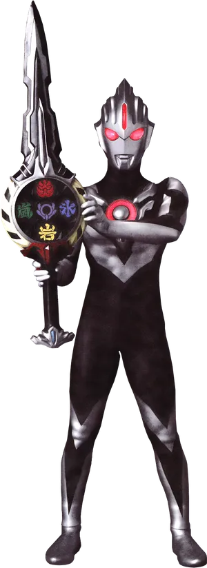 Ultramanwith Swordand Shield PNG image