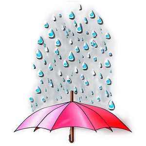 Umbrella With Raindrops PNG 05232024