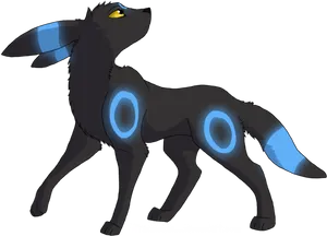 Umbreon Pokemon Fan Art PNG image