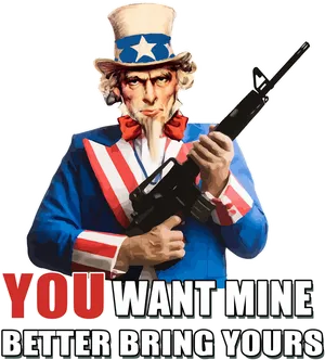 Uncle Sam Armed Message PNG
