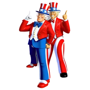 Uncle Sam In Action Pose PNG Tdr9