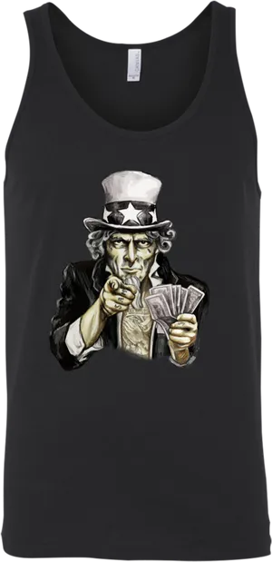 Uncle Sam Money Tank Top PNG
