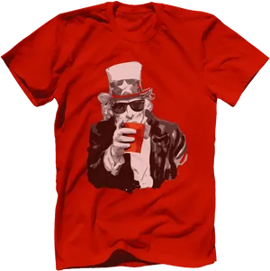 Uncle Sam Party T Shirt Design PNG