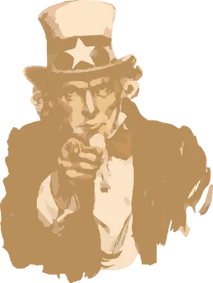 Uncle Sam Pointing Gesture Illustration PNG image