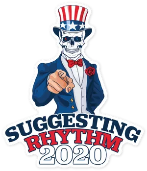 Uncle Sam Skull Pointing Sticker2020 PNG image