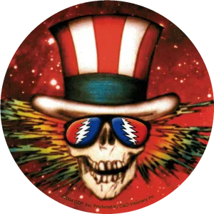 Uncle Sam Skullwith Top Hat PNG image