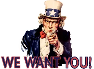 Uncle Sam We Want You Poster PNG image