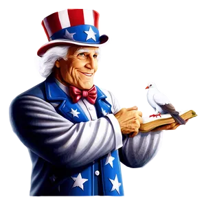 Uncle Sam With Dove PNG 7