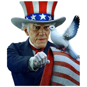 Uncle Sam With Dove PNG Vnk