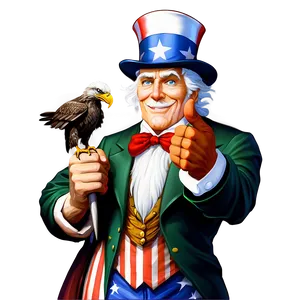 Uncle Sam With Eagle Png Oqr35 PNG image