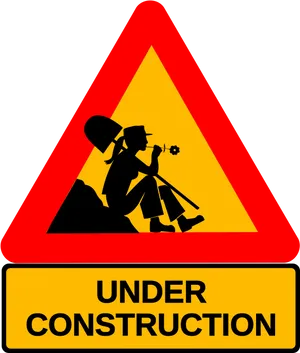 Under Construction Sign Graphic PNG image