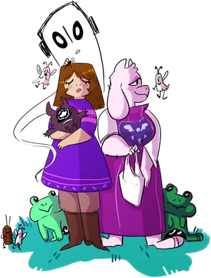 Undertale Characters Torieland Frisk PNG image