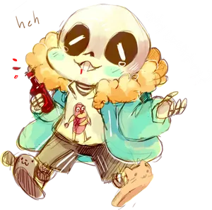 Undertale Sans Relaxed Pose PNG image