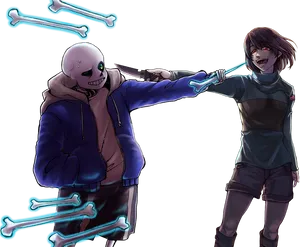 Undertale Sansand Chara Standoff PNG image