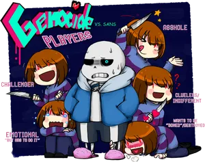 Undertale Sansvs Genocide Players PNG image