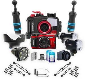 Underwater Photography Equipment Set PNG image