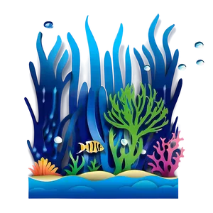 Underwater Scene Paper Cut Out Png 06282024 PNG image