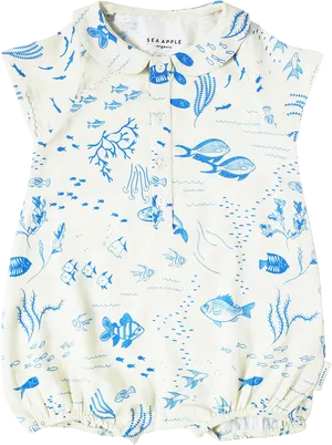 Underwater Themed Baby Romper PNG image