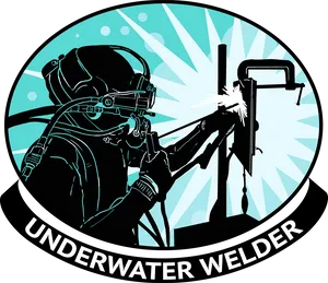 Underwater Welding Professional Graphic PNG image