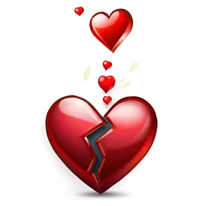 Unhappy Broken Heart Emoji PNG 06122024
